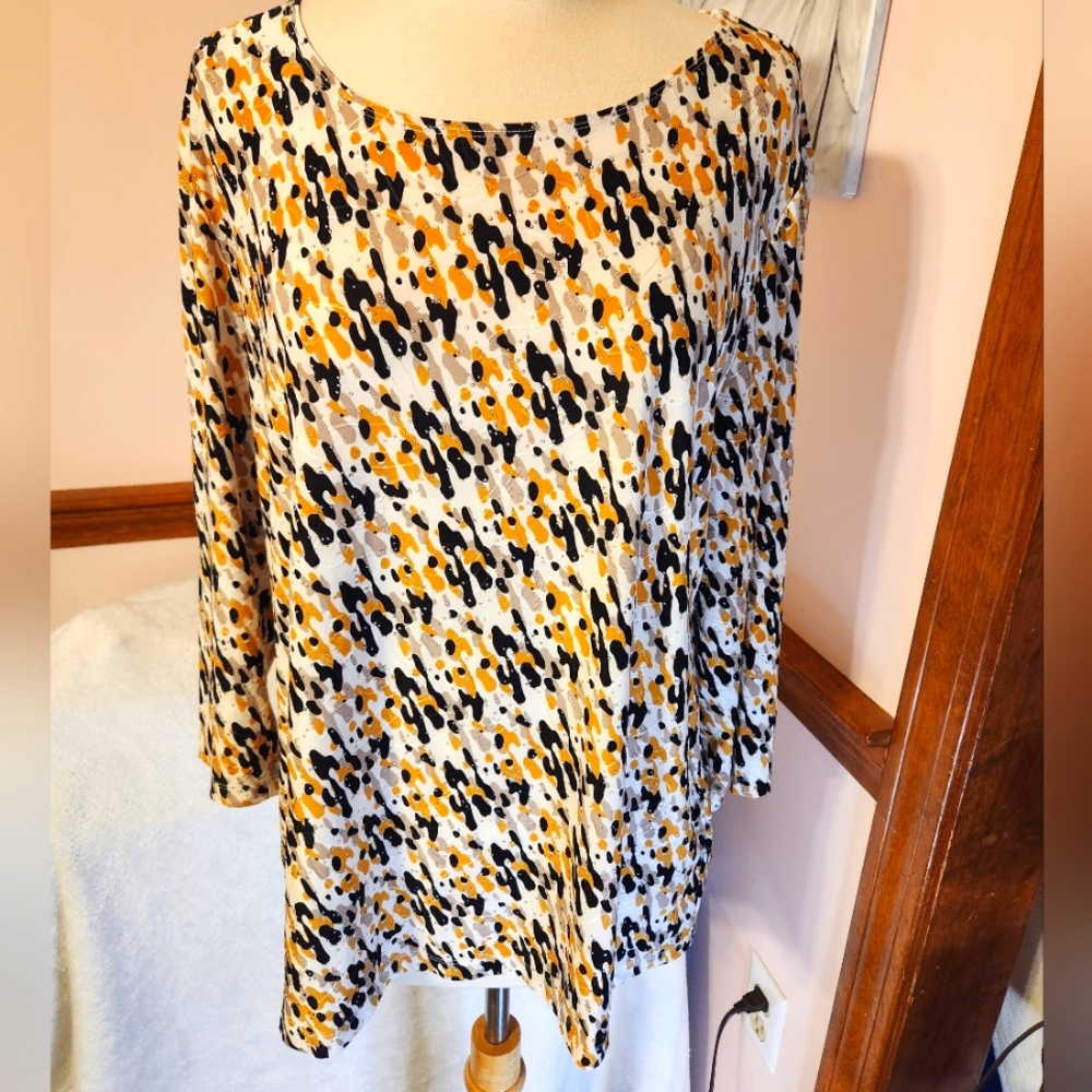 NWT Macy's Jacquards Abstract Print Blouse Size XL
